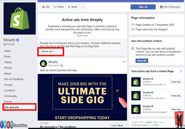 Facebook Info and ads