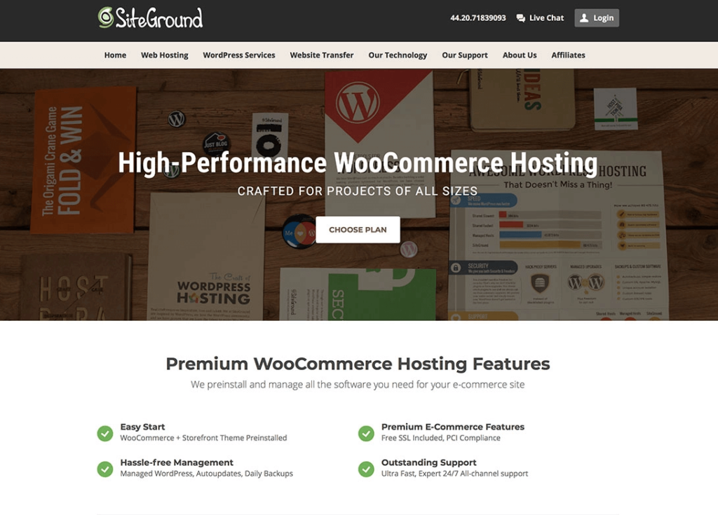 استضافة سايت جراوند SiteGround من استضافات ووكومرس WooCommerce 